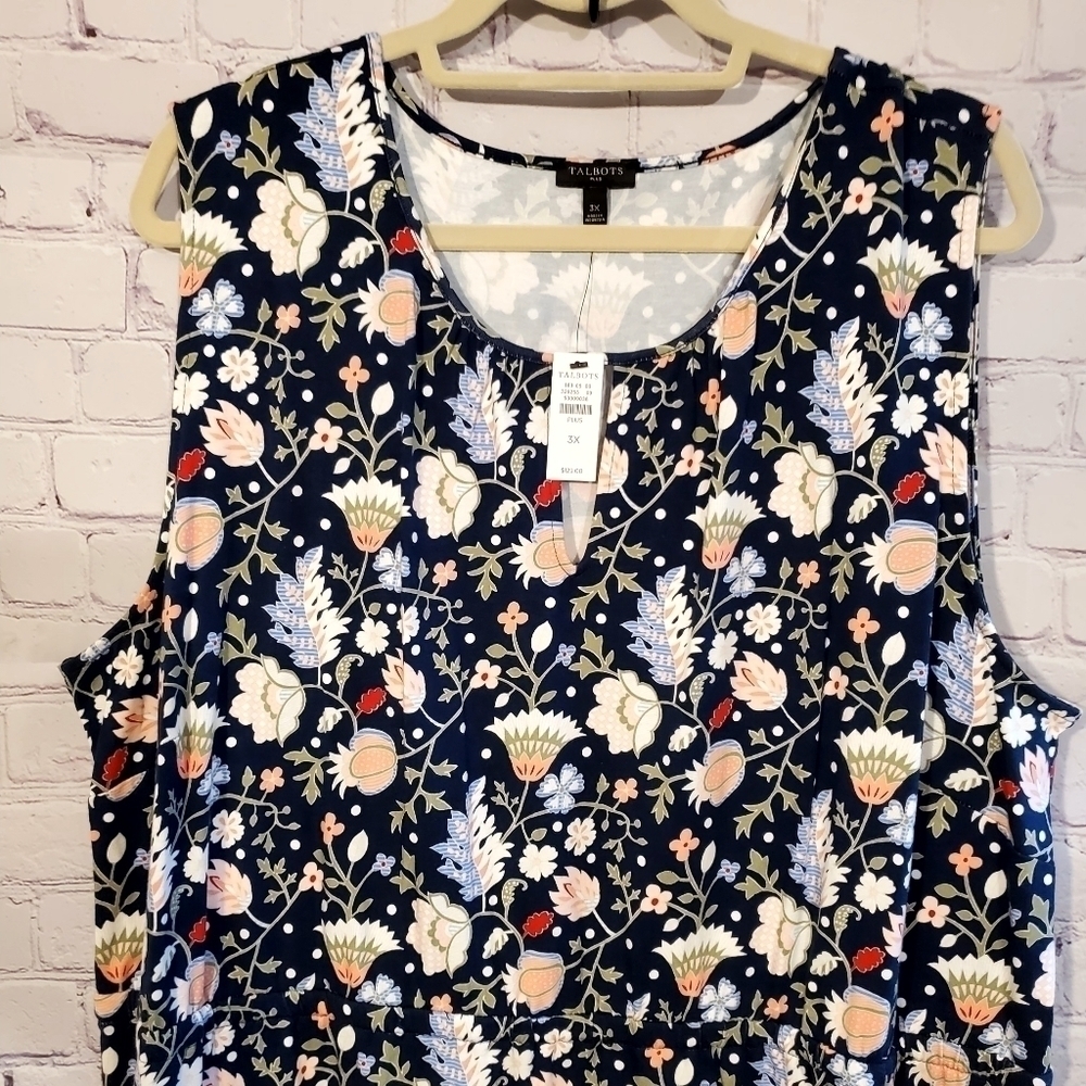 TALBOTS NAVY SOFT FLORAL MAXI DRESS - Picture 2 of 7